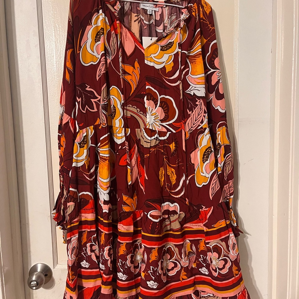 FALL BOHO Floral Multicolor Dress